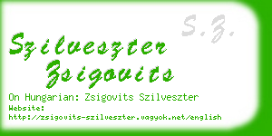 szilveszter zsigovits business card